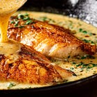 Easy Baked Fish Fillets with Creamy Garlic Herb Sauce