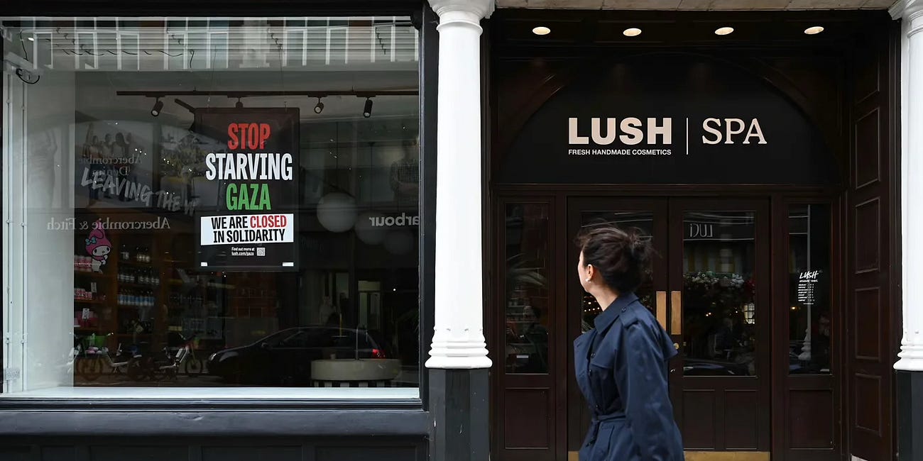 🧼🔥 "If You Don't Support Gaza, Don't Shop Here," says Founder of LUSH. I Wish Every Business Would Follow His Lead.