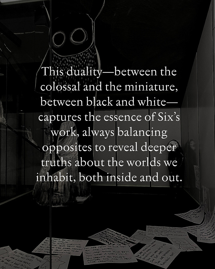 dark pictures of claudia six's artwork and a few quotes from an artist feature