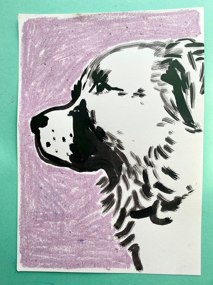 illustrations of a great pyrenees dog