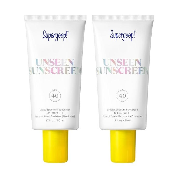 Supergoop! Unseen Sunscreen - SPF 40-1.7 fl oz - Pack of 2 - Invisible, Broad Spectrum Face Sunscreen - Weightless, Scentless, and Oil Free - For All Skin Types and Skin Tones