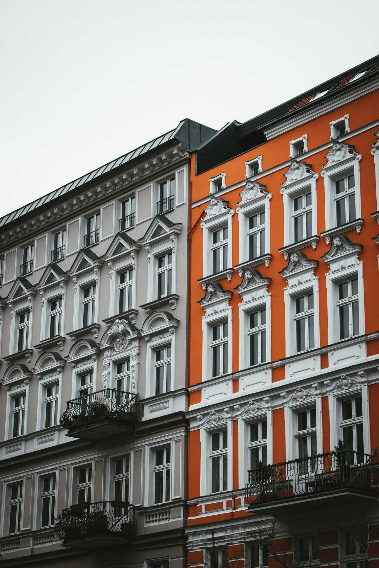 Street view of rental apartments in Berlin. Street view of rental apartments in Berlin.