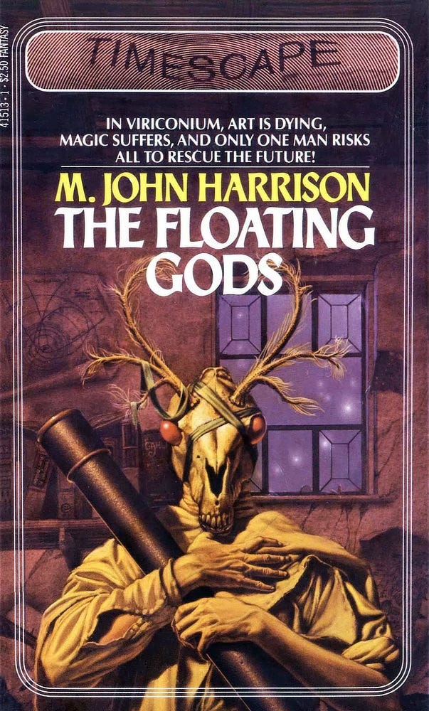 Book cover for THE FLOATING GODS by M. John Harrison, published by Pocket Books