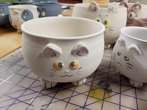 Assortment of Silly Kitty Mugs