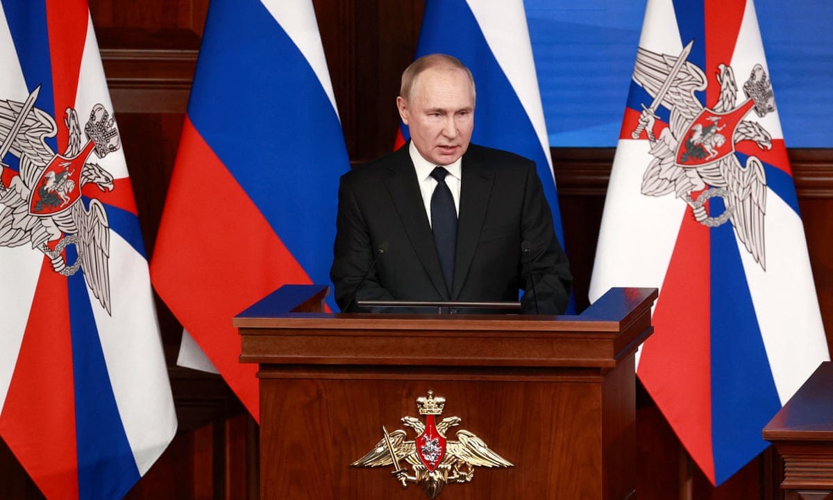 Vladimir Putin promises army anything it asks for, as invasion enters 11th  month | Russia | The Guardian
