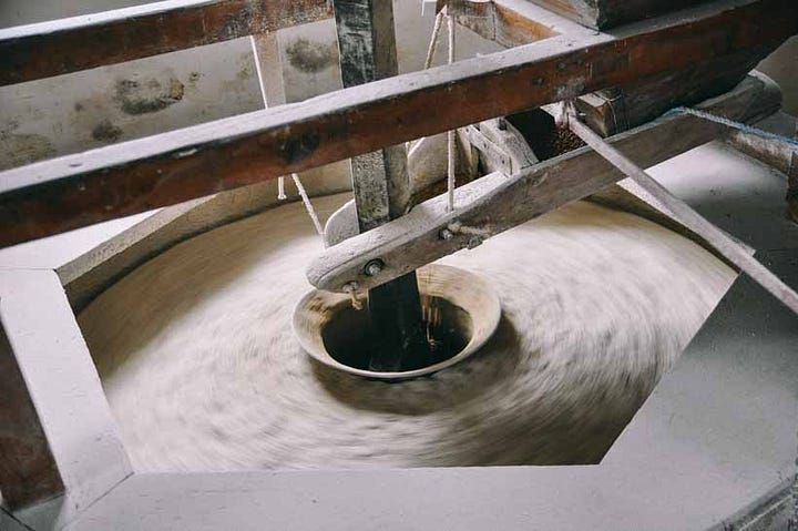 stonemill at maud foster windmill for stoneground spelt lincolnshire uk