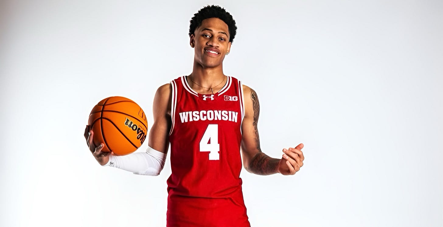 2027 guard Jalen Brown at a photo shoot during his unofficial visit with the Wisconsin Badgers 2027 guard Jalen Brown at a photo shoot during his unofficial visit with the Wisconsin Badgers
