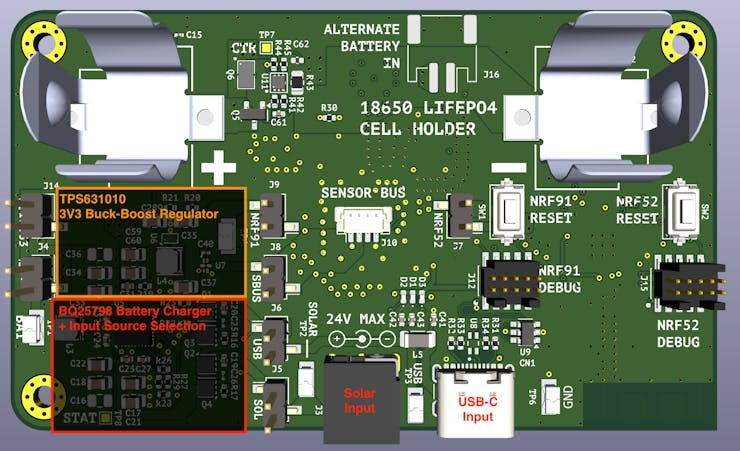 Annotated PCB Layout - Bottom Layer
