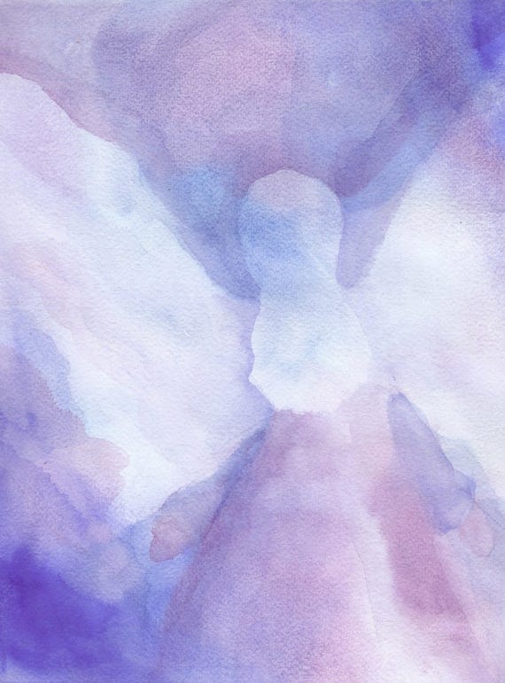 Veiled Angel - Veil Watercolor Painting - Print Veiled Angel - Veil Watercolor Painting - Print