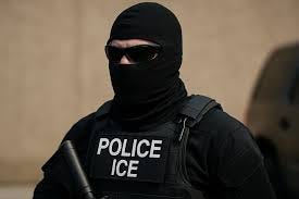 Masked ICE agent
