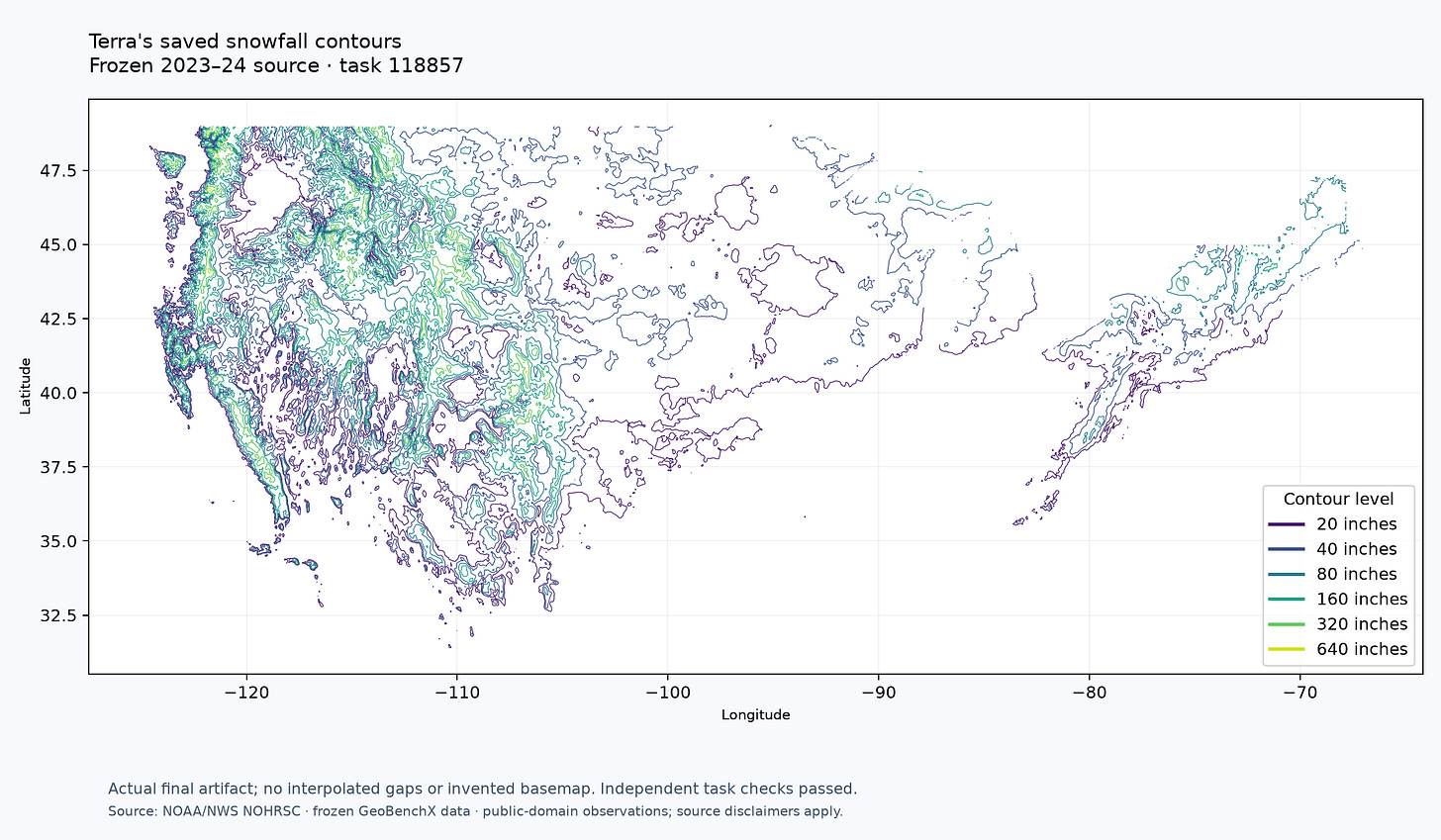 Snowfall contours generated by Terra