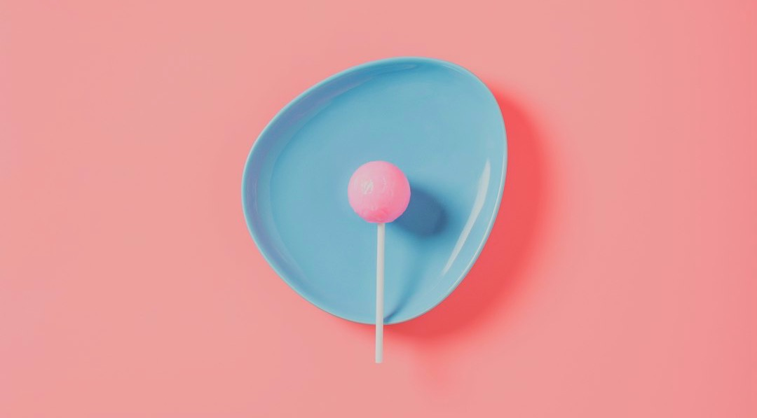 lollipop in blue plate lollipop in blue plate