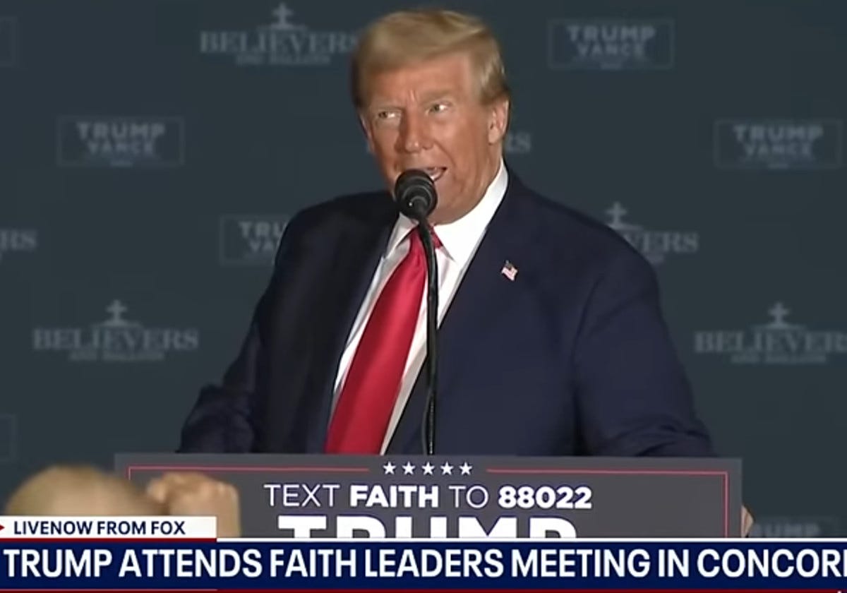 Donald Trump giving a speech