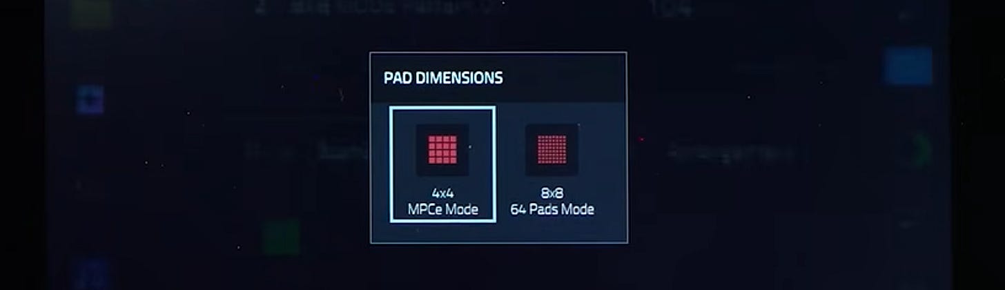 closeup of the MPC Live III showing the new 8x8 Mode closeup of the MPC Live III showing the new 8x8 Mode
