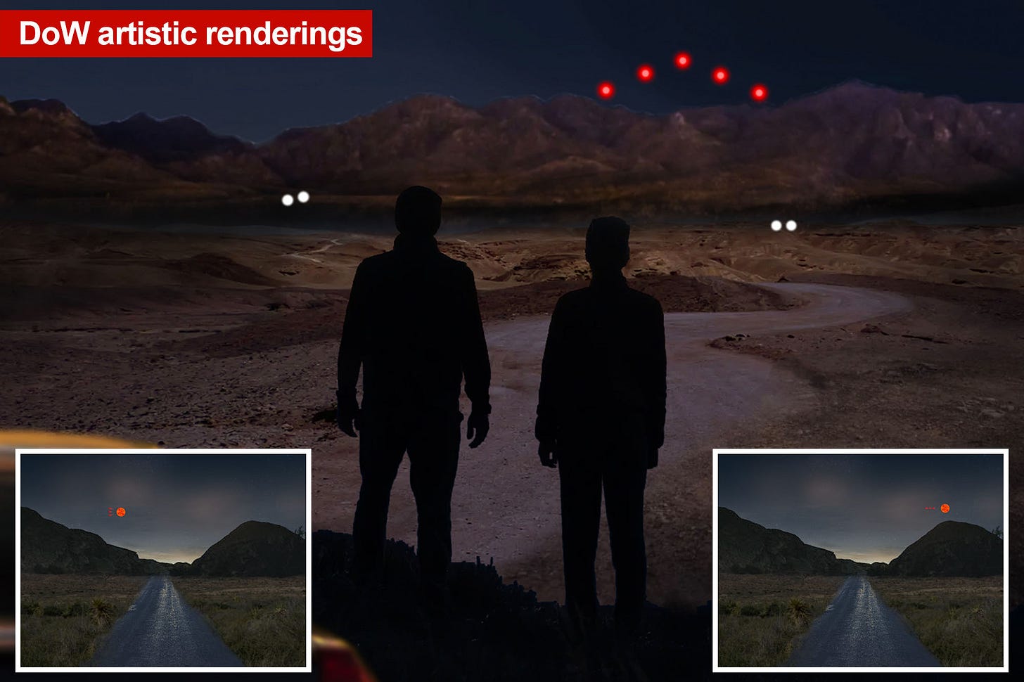 Artistic interpretation of a reported UFO incident near a sensitive national security site in the western United States