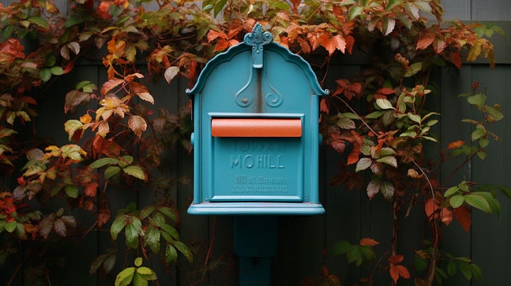 Various images of a mailbox created with Midjourney