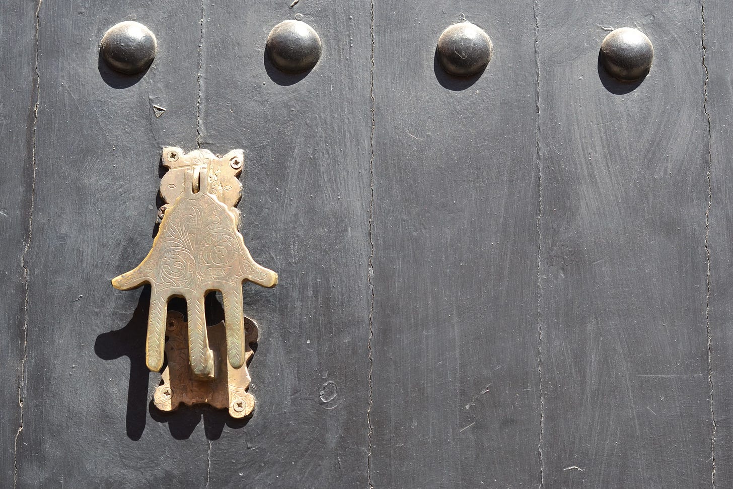 Traditional door knocker in Morocco