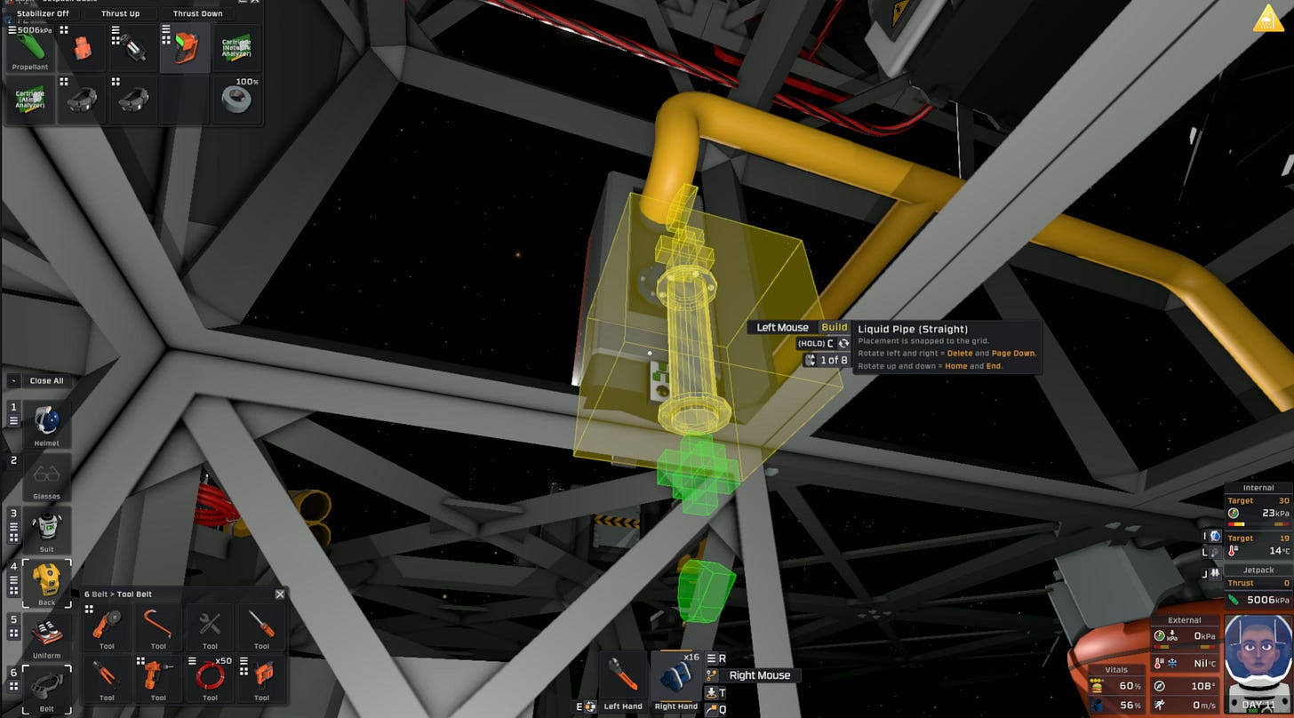 Ice crusher liquid line connected to water supply.