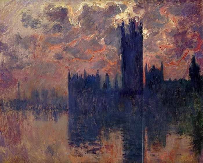 Claude Monet, Westminster Palace, Sunset, 1900