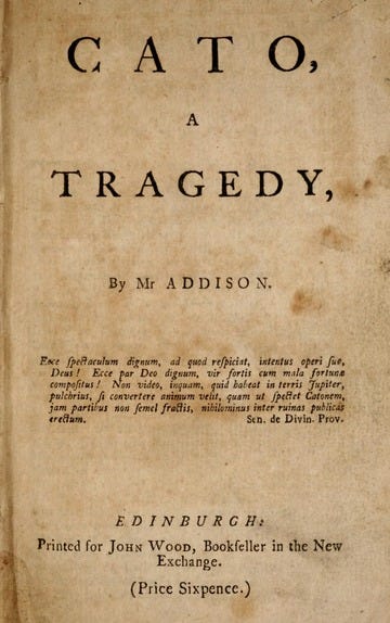 Cato, a tragedy : Addison, Joseph, 1672-1719 : Free Download, Borrow, and  Streaming : Internet Archive