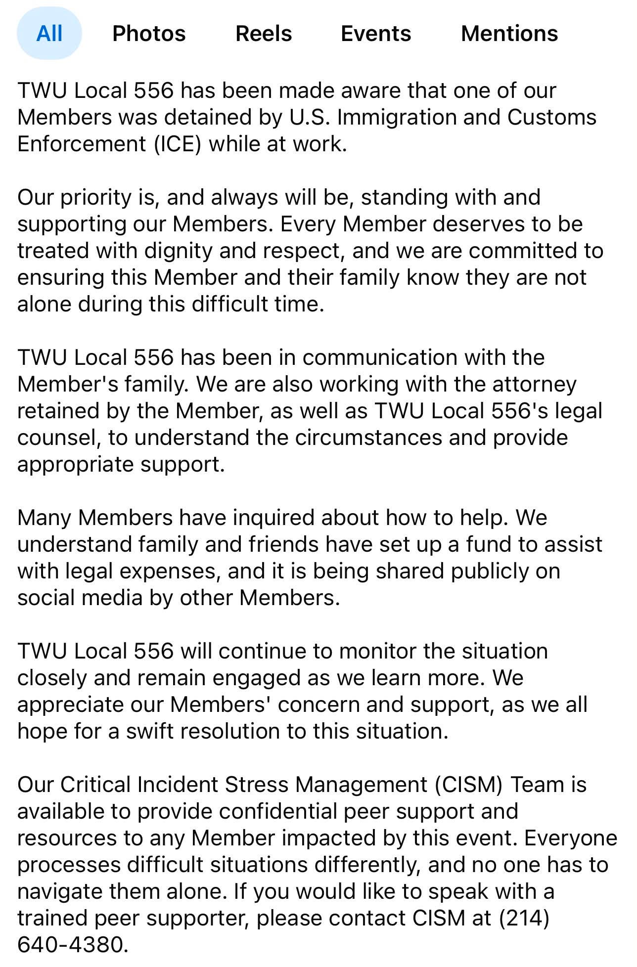 BREAKING 🚨: Lorenzo Thompson, who is a Southwest Airlines flight attendant, was abducted by the ICE 🧊 Gestapo while at work at Nashville International Airport in Tennessee, WFAA Local News reports
This is a developing situation; expect updates
You can read the statement from his union, TWU Local 556, below
ABOLISH ICE 🧊 PROSECUTE THE GESTAPO BREAKING 🚨: Lorenzo Thompson, who is a Southwest Airlines flight attendant, was abducted by the ICE 🧊 Gestapo while at work at Nashville International Airport in Tennessee, WFAA Local News reports
This is a developing situation; expect updates
You can read the statement from his union, TWU Local 556, below
ABOLISH ICE 🧊 PROSECUTE THE GESTAPO