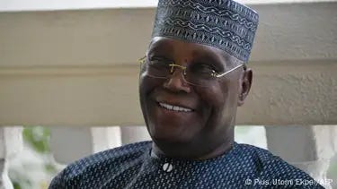Nigeria's opposition Peoples Democratic Party (PDP) leader, Atiku Abubakar, smiles Nigeria's opposition Peoples Democratic Party (PDP) leader, Atiku Abubakar, smiles