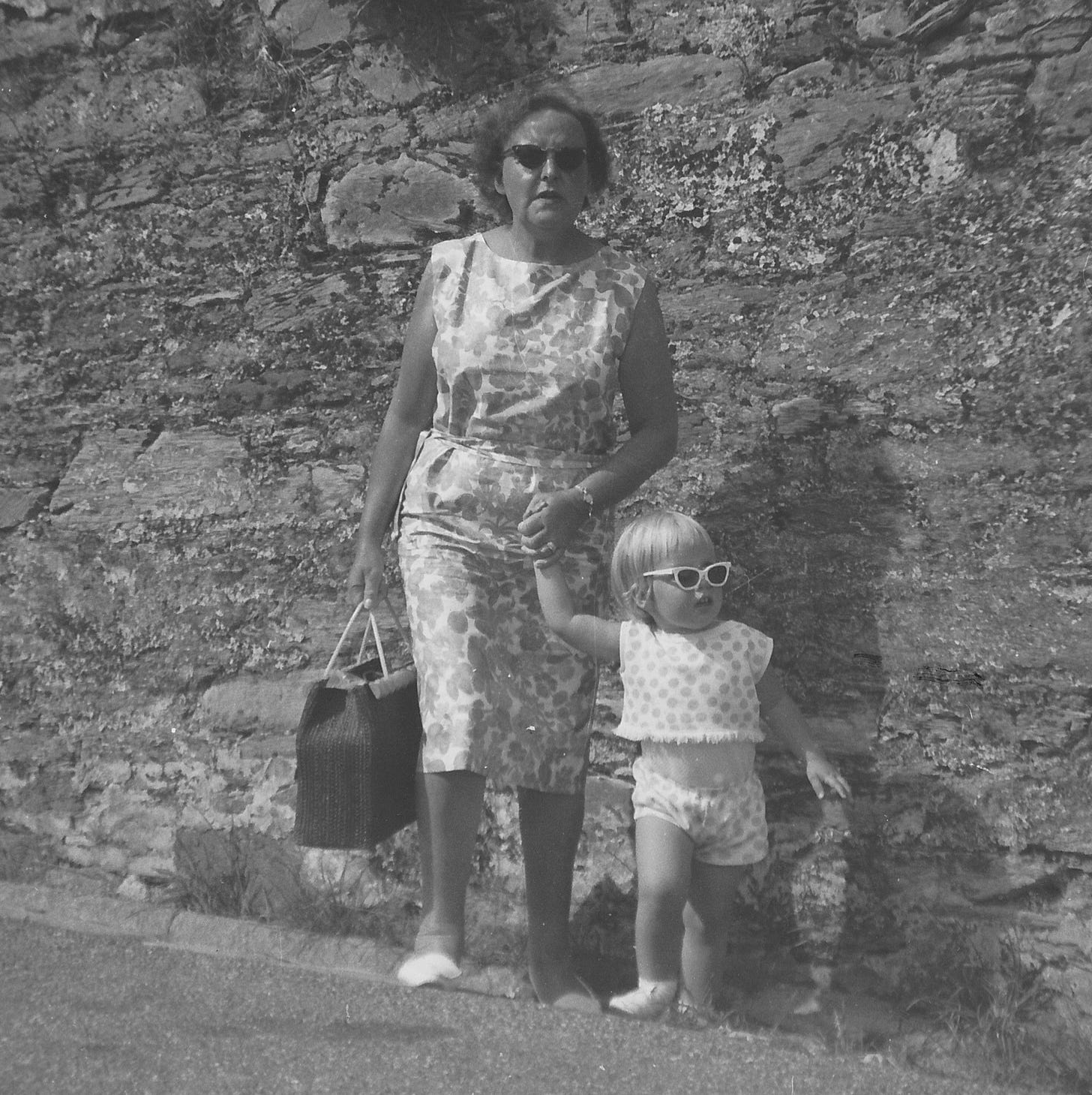 The author AJ Pearce as a small child with her grandmother The author AJ Pearce as a small child with her grandmother