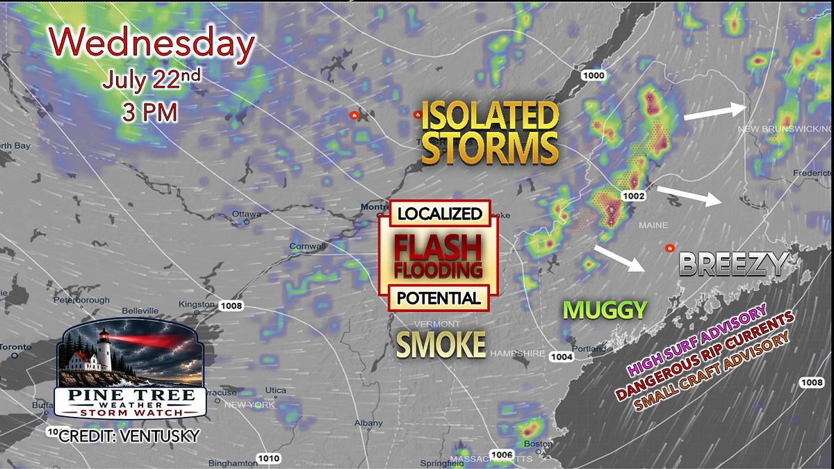 Isolated showers with storms possible for Wednesday