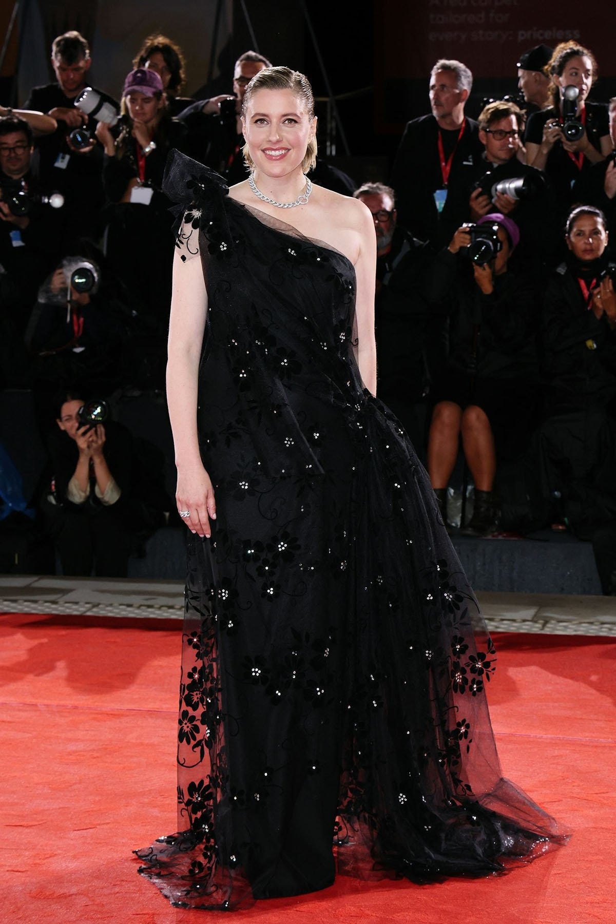 Greta Gerwig's Fairytale Gothic Moment in Custom Rodarte at Venice