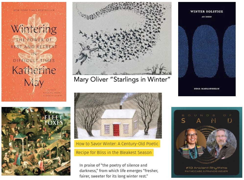 collage of books, art, and music