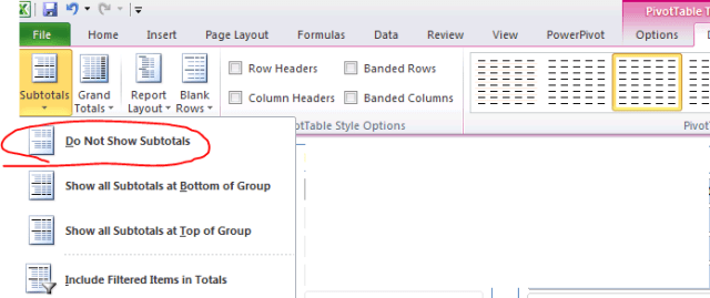 Pivot Tables Sub Totals How to remove Pivot Tables Sub Totals How to remove