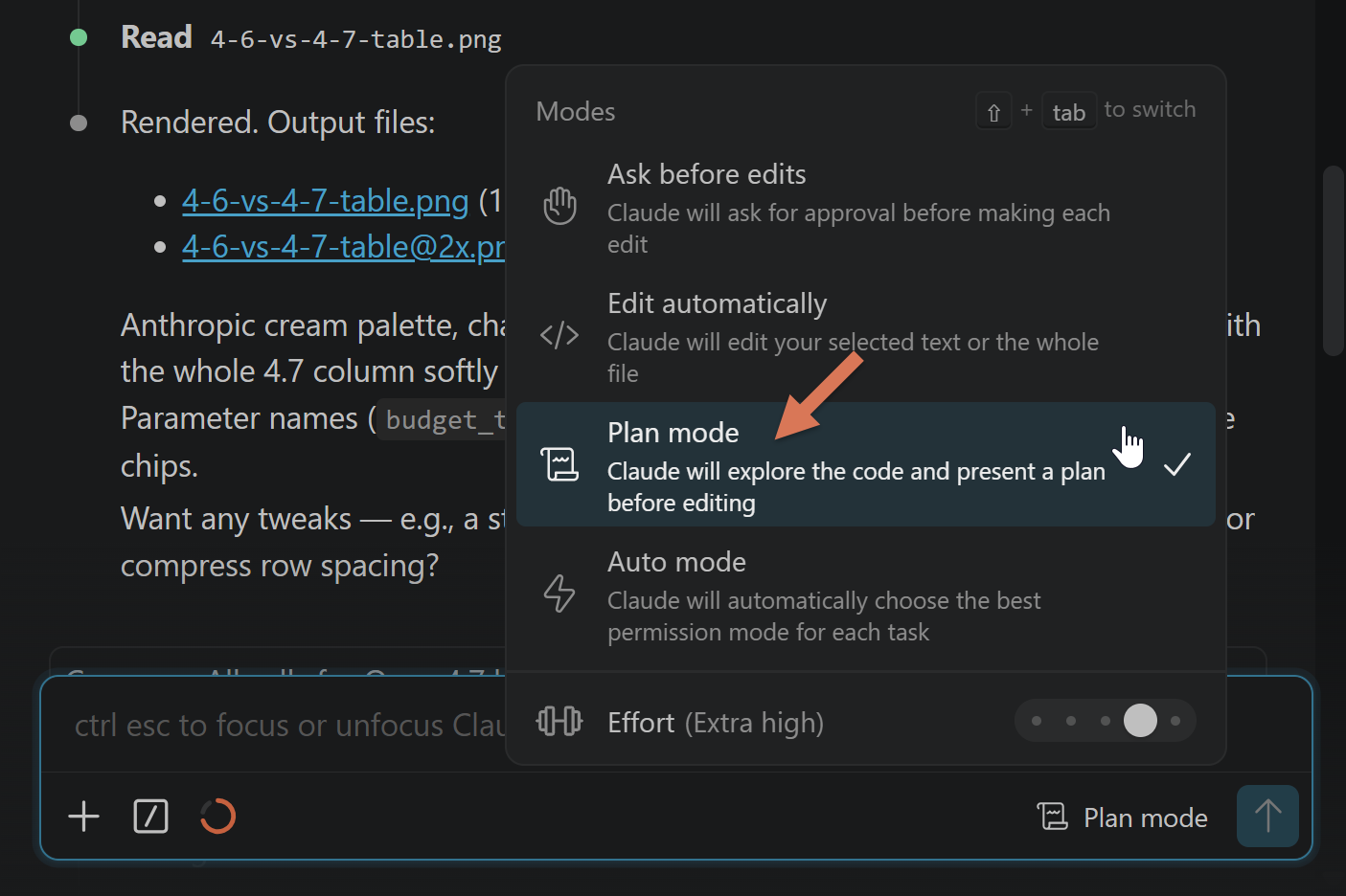 Plan Mode in VS Code Claude extension