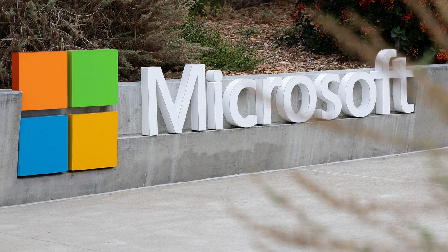 Signage at the Microsoft campus in Mountain View, California, US, on Thursday, Oct. 23, 2025. Microsoft Corp. is scheduled to release earnings figures on October 29. Photographer: Benjamin Fanjoy/Bloomberg via Getty Images