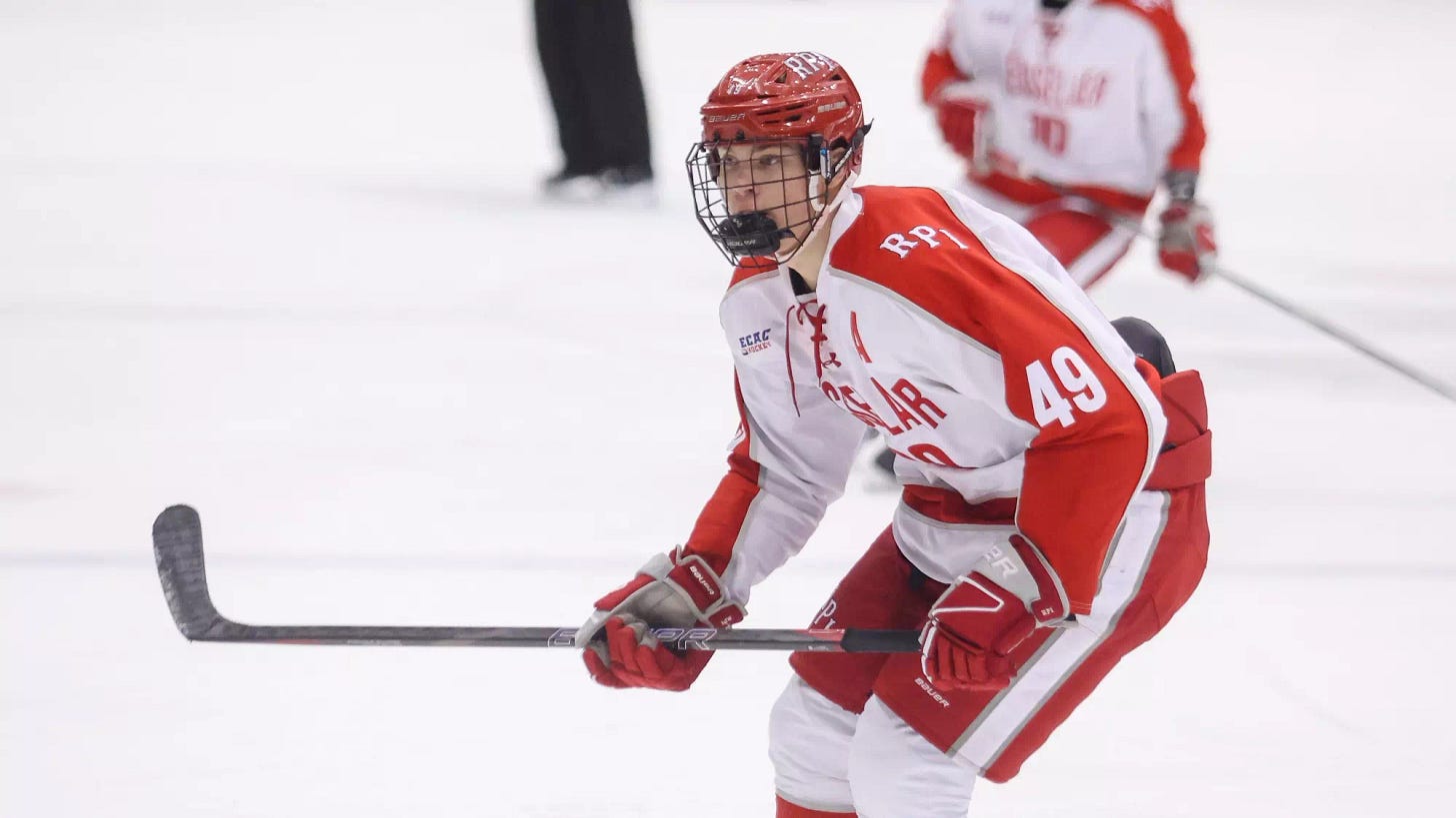 Filip Sitar of the RPI Men's Hockey team in action versus Princeton on Saturday, December 6, 2025 in Troy, New York. Filip Sitar of the RPI Men's Hockey team in action versus Princeton on Saturday, December 6, 2025 in Troy, New York.