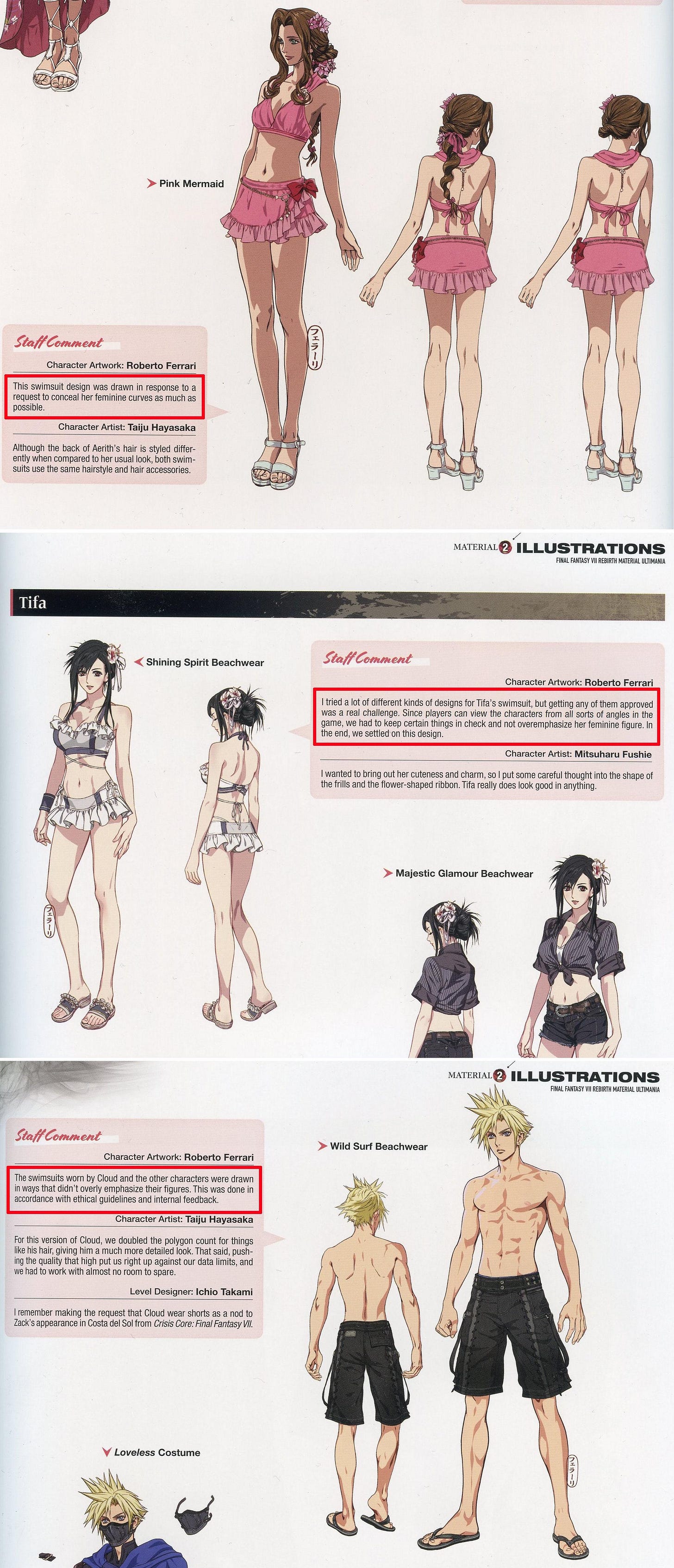 r/KotakuInAction - [Final Fantasy 7 Rebirth] Square Enix staff admits that the swimsuit designs were created with censorship in mind.