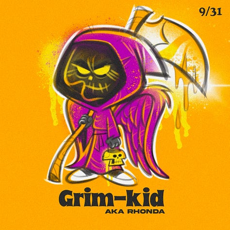 Spooky Kiddos are my custom character creations. They're kids dressed up in they're spookiest costumes. I drew one everyday for the entire month of October.