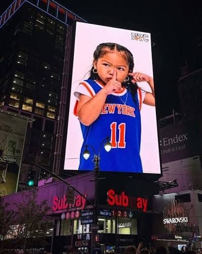 A 3-year-old New York Knicks superfan is going viral after being featured on a massive billboard outside Madison Square Garden as part of Nike's “Always Knicks” campaign. 🏀 The young fan captured A 3-year-old New York Knicks superfan is going viral after being featured on a massive billboard outside Madison Square Garden as part of Nike's “Always Knicks” campaign. 🏀 The young fan captured