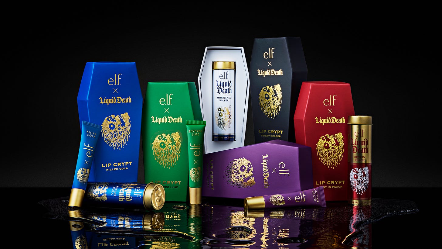 Each balm comes in a mini replica of an actual Liquid Death can