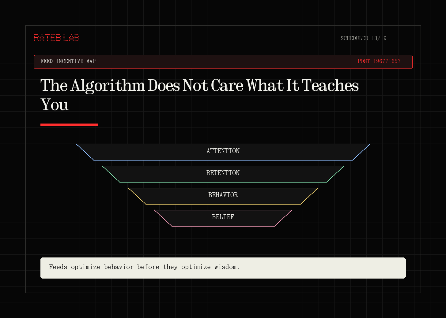 The Algorithm Does Not Care What It Teaches You The Algorithm Does Not Care What It Teaches You
