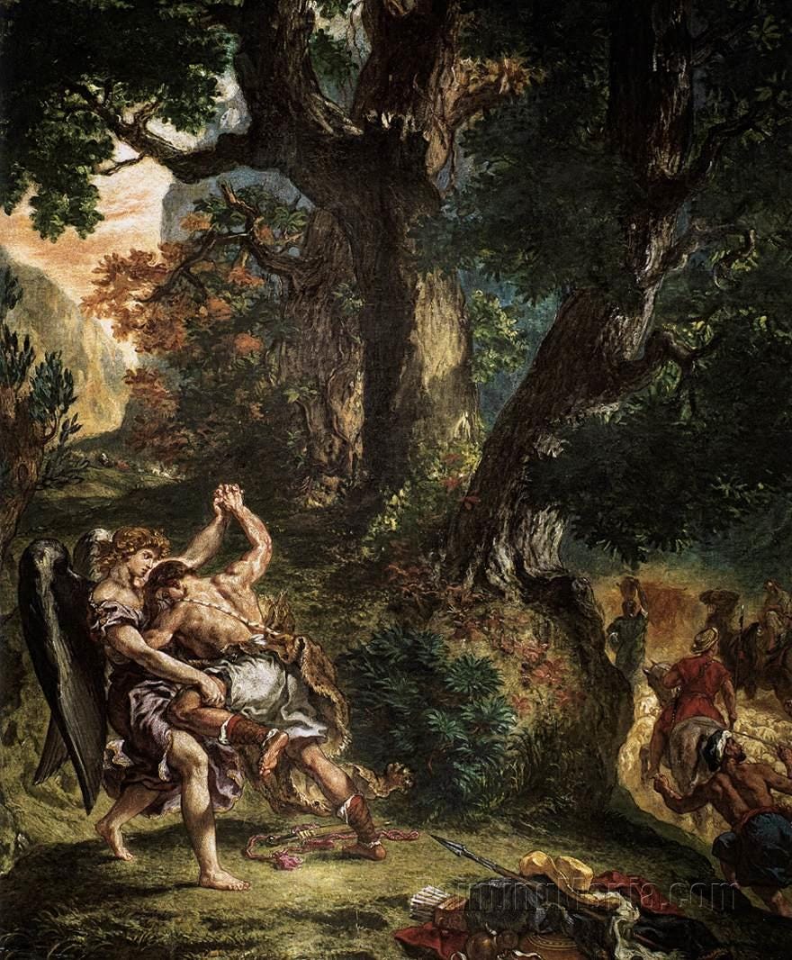 Jacob Wrestling with the Angel” – Eugène Delacroix 