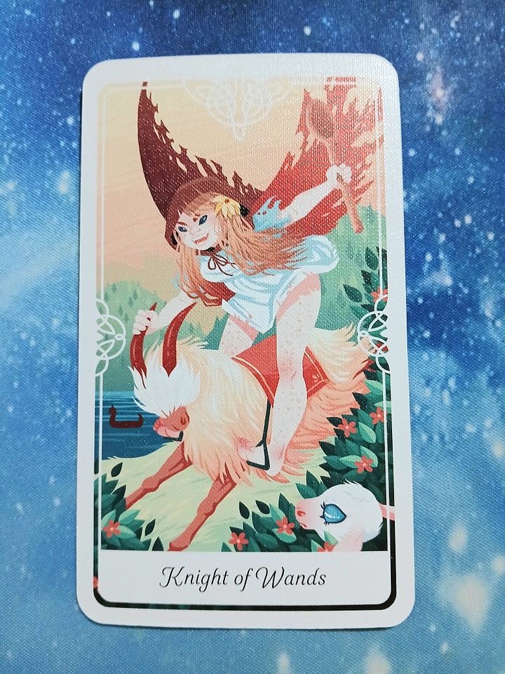 Tarot of the divine cards on a starry blue background