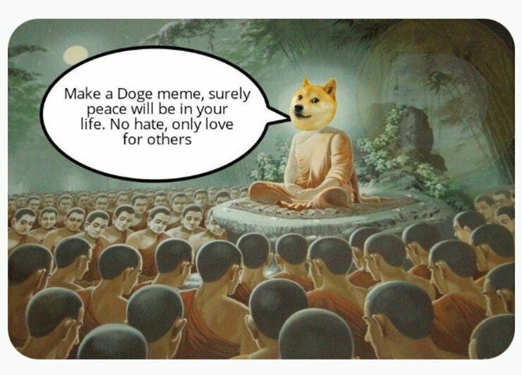 Oftentimes, making a new meme is as simple as slapping a Doge-head transparency on an already existing meme Oftentimes, making a new meme is as simple as slapping a Doge-head transparency on an already existing meme