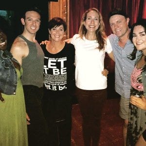 Kim Rhodes and Laura Jordan at her performance of 'Silence'