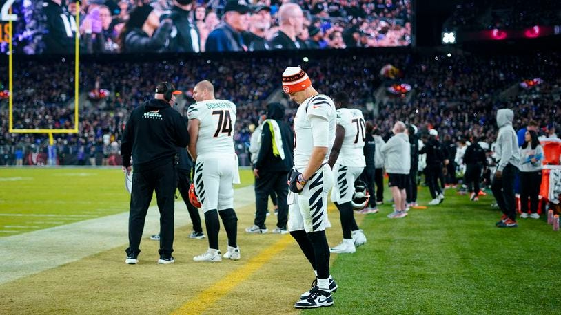 Bengals lose Burrow to injury; fall to Ravens