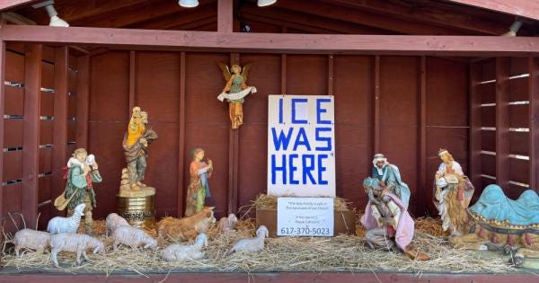 Boston Archdiocese wants ICE message gone from parish's outdoor Nativity  scene | National Catholic Reporter