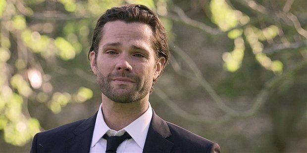 Walker Jared Padalecki crying over Gen Emily dead. Walker Jared Padalecki crying over Gen Emily dead.