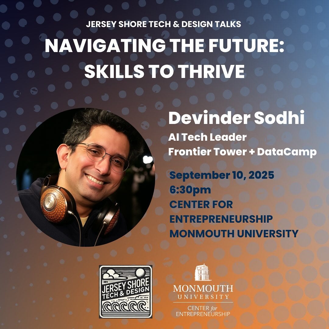 Poster design for the featured event Navigating the Future: Skills to Thrive