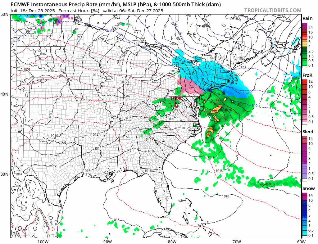 December 24, 6 AM Weather Forecast - by Chad Evans