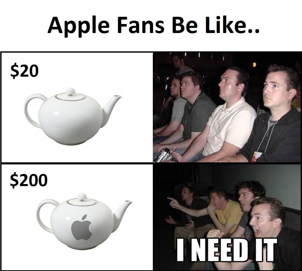 Funniest Memes from around the web — Apple fans be like ….