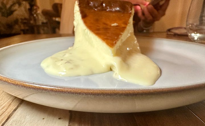 Basque cheesecake at Edan Bistro